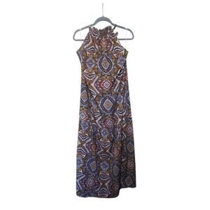 World Market Boho Beachy Native Flowy Halter Maxi Dress, Women's Small/Medium